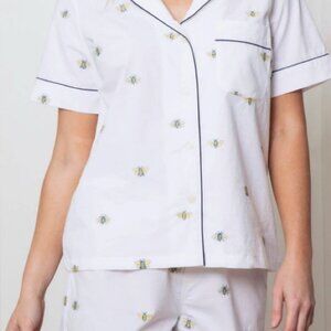 Printfresh White Pajama Set with Bee Print